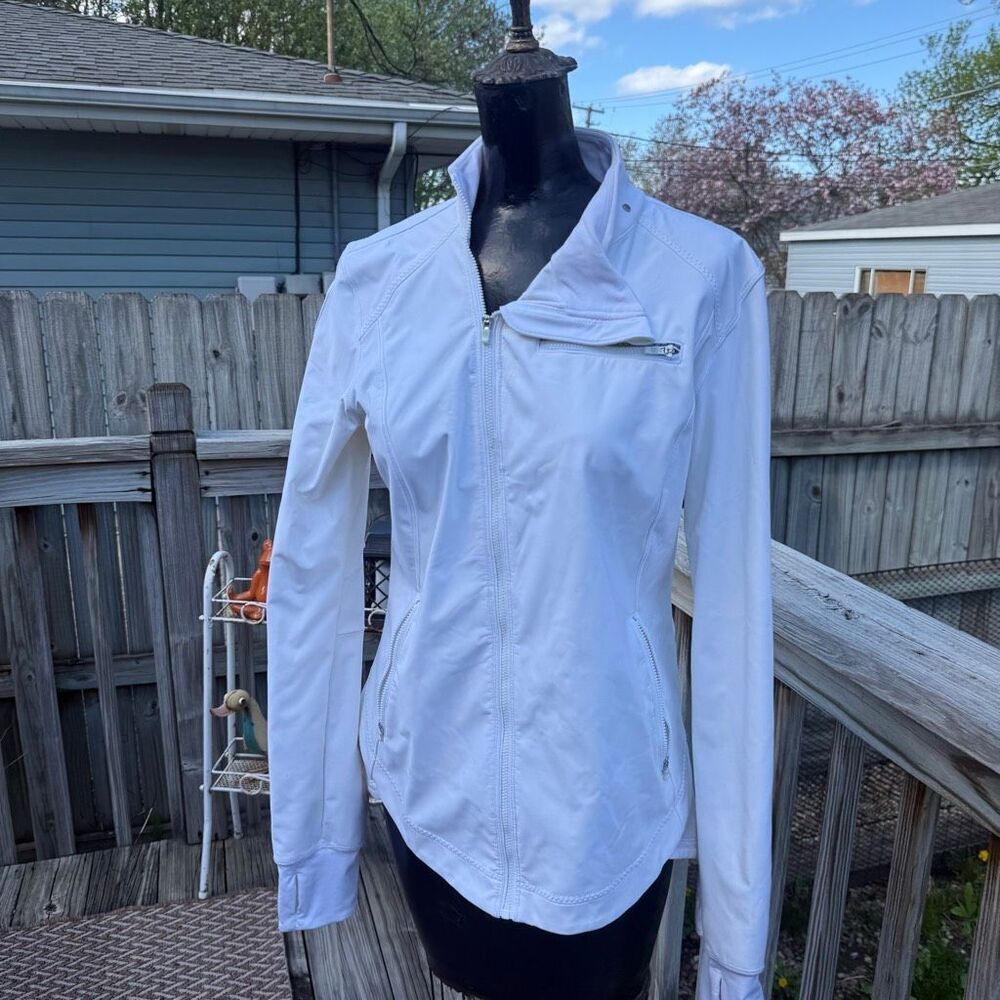 Lululemon Keep It Up Jacket White Zip Athletic Performance Jacket